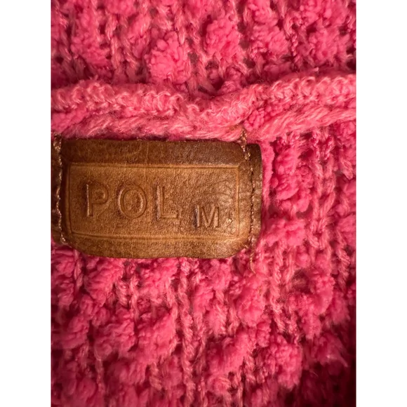 Women's POLIM Pink Textured Hoodie Sweater Size M - Picture 4 of 6